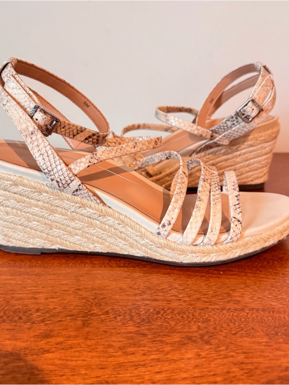 Vionic Ayda Espadrille Wedge Sandals featuring a snake-print design - Picture 7 of 9